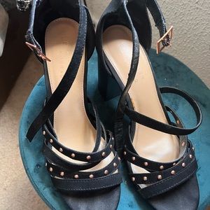 Gently worn sandals with cute gold beading